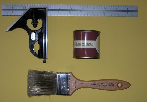 farrow and ball paints, precision painting, Omega brushes, Starrett combo square